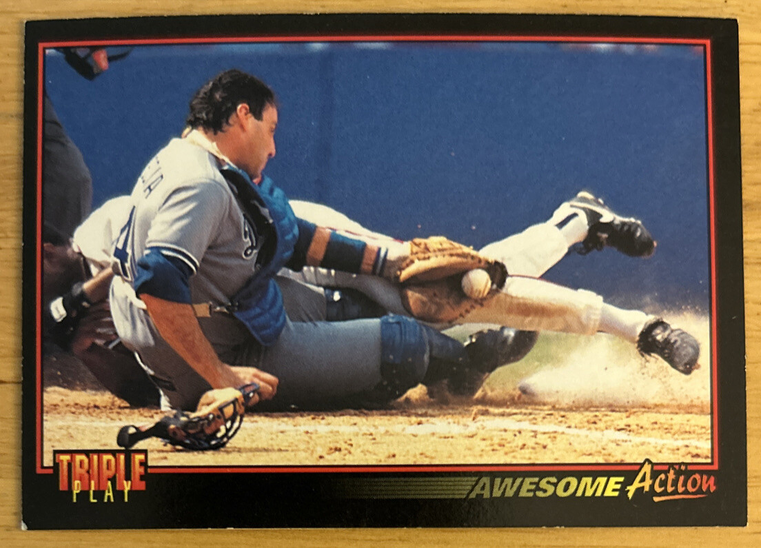 1993 Leaf Triple Play Mike Scioscia Awesome Action #196 Dodgers Catcher VG O/C