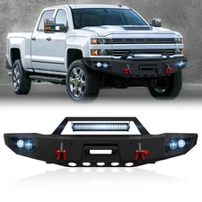 Front Bumper W/ Sensor Holes For 15-2019 Chevy Chevrolet Silverado 2500 3500 HD