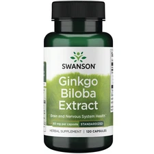 Swanson Ginkgo Biloba (Standardized) 60 mg 120 Capsules