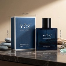 YCZ Marine Perfume for Men 50ml 1.7 oz Long Lasting Cologne Fresh Woody Fragranc