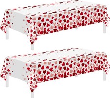 2 Pcs Valentines Day Tablecloths for Valentines Day Decorations,54" x 108"