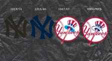 Yankees MLB Logo Timeline Poster Art Print Metal Sign 12x8in Vintage  Old