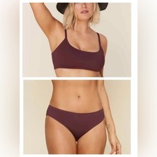 Andie Swim 2 pc Bikini: The Maui Bikini Top  Classic Bikini Bottom Caco Brown