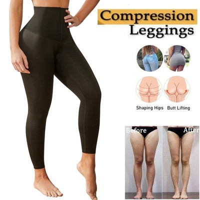 High Waist Leggings Sleep Leg Shaper Compression Tummy Control Pants Black