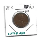 1929-S LINCOLN CENT CH AU SOME RED REMAINS