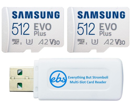Samsung 512GB Evo Plus MicroSD Card (2 Pack EVO+ Bundle) MicroSDXC UHS-I Clas...