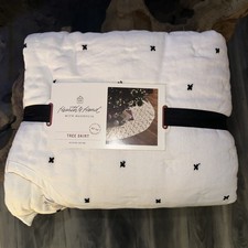 Hearth Hand Magnolia Embroidered Tree Skirt 52"-White with X Stitches