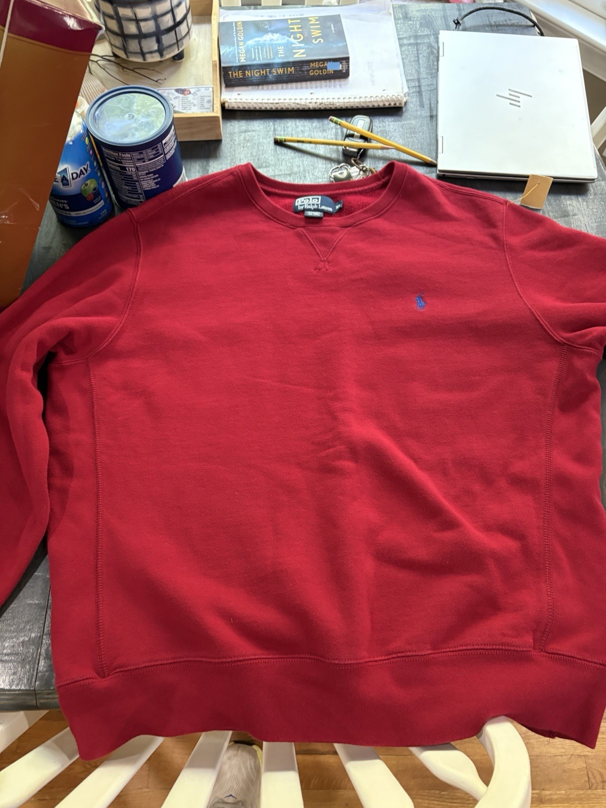 Polo Ralph Lauren girocollo vintage anni 90 rossa uomo taglia XL pony