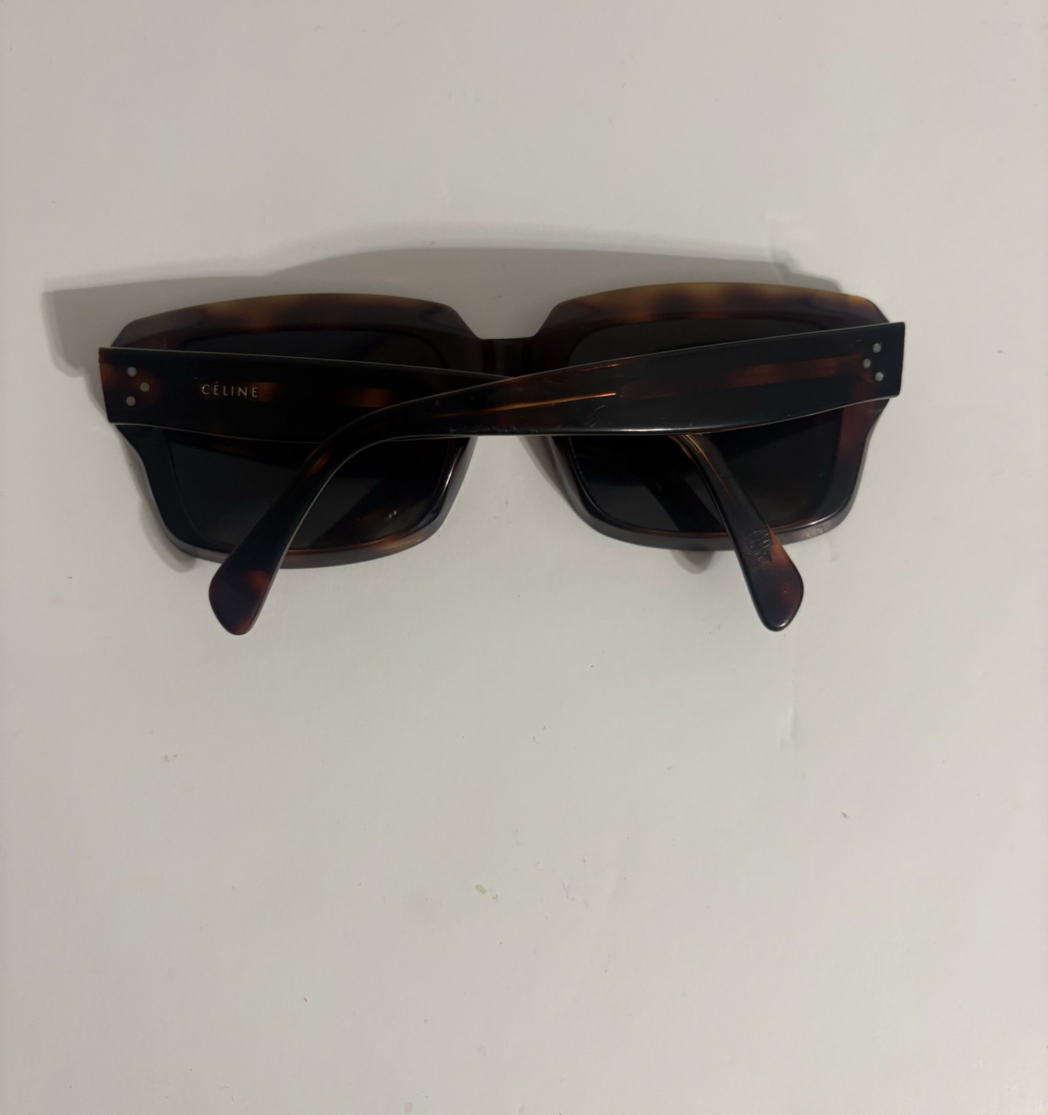 USED Celine Tortoise Shell Square Sunglasses CL 4… - image 3