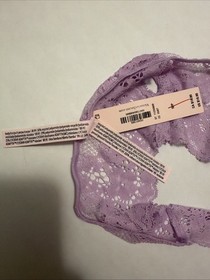 Victoria's Secret NWT Bra & Panty Set - 32C/S - Very Sexy Purple Fishnet & Lace