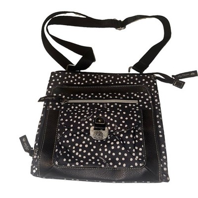 Lily Bloom Jamie Crossbody Bag Dancing Dots Black White Polka Dot Eco Recycled