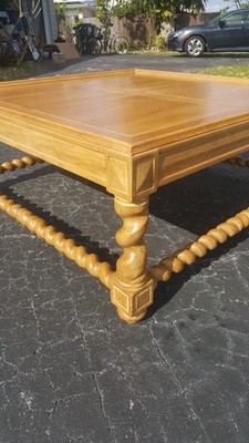 Heirloom Drexel Heritage Oak Coffee Table: Barley Twist Legs