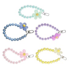 5 PCS Phone Charm Lanyard Colorful Beaded Wrist Strap Wristlet for