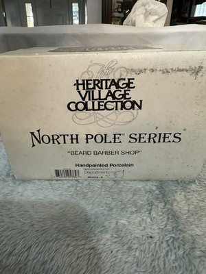 Dept 56 North Pole Village Series ''Beard Barber Shop'' Brand New