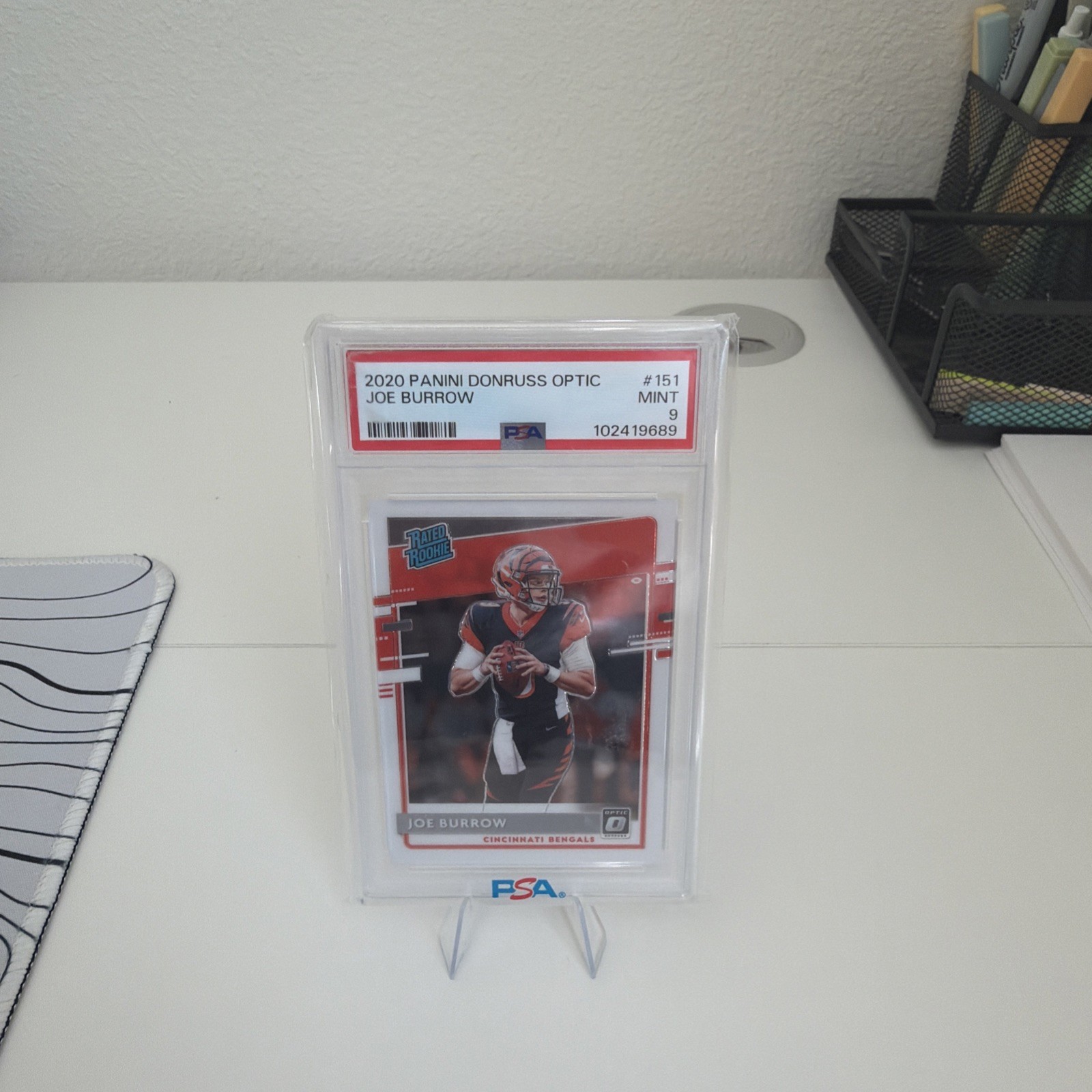 2020 Panini Donruss Optic Joe Burrow Rated Rookie #151 PSA 9