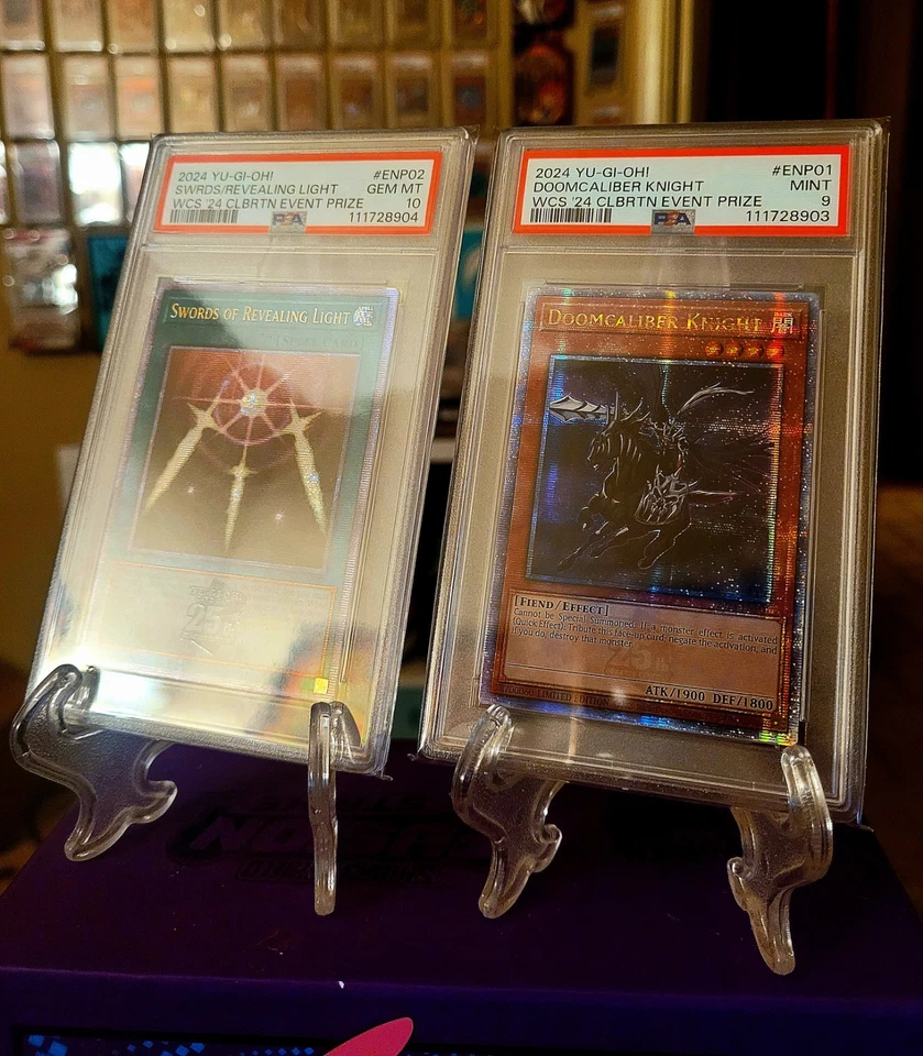 Yugioh 2024 WCS QCR Swords/Revealing Light & Doomcaliber Knight PSA Graded - Image 2 of 4