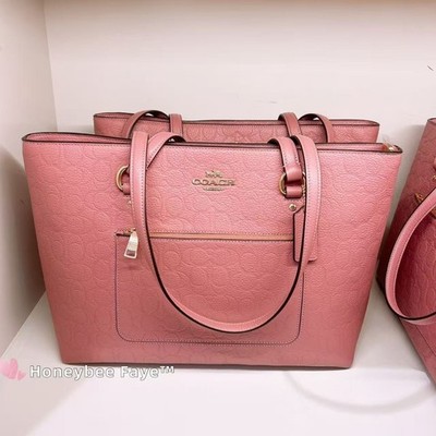 Nwt Coach CDL99 Station Tote Bag In Signature Leather PEONY | eBay