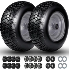 Flat Free 11x4.00-5" Tire and Wheel, 11x4-5" Lawn Mower Tires, 2 Pcs