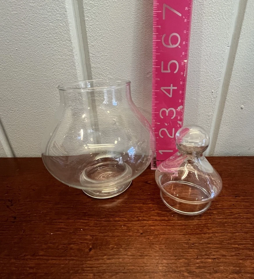 Clear Glass Apothecary Jar 7” Candy Decor Display Used - Image 2 of 4