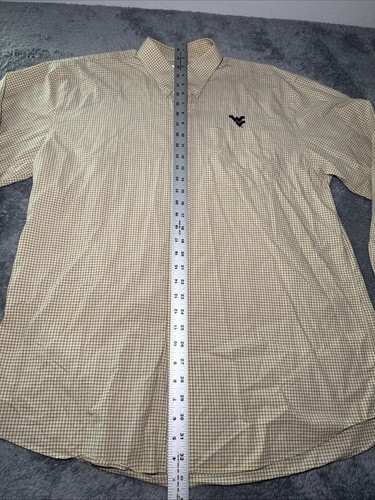 West Virginia Mountaineers WVU Cutter & Buck Mens Shirt XL Yellow Long Sleeve - Picture 8 of 17