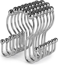 Shower Curtain Hooks, 12 Pcs Shower Curtain Rings, Stainless Steel Shower