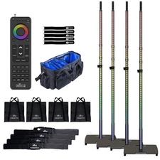 Chauvet DJ FLEXstand FX ILS LED Lighting Stands 4 Pack w Bags & Remote