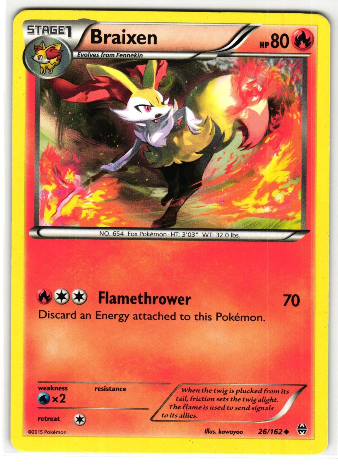 BRAIXEN 26/162 BREAKTHROUGH ENGLISH POKEMON TCG