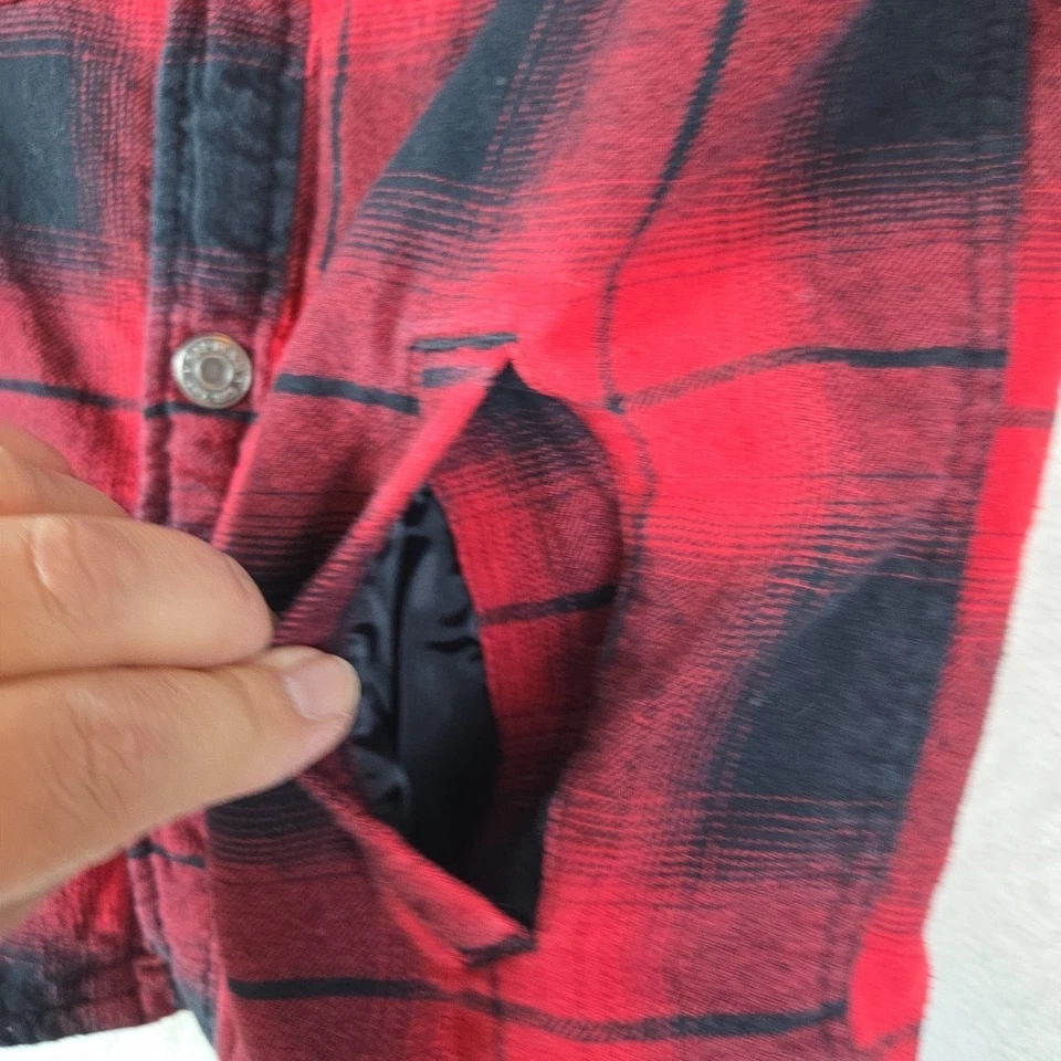 Chaqueta a Cuadros Vintage Gap Niños Roja Negra Búfalo Talla Pequeña 6-7 Abrigo de Invierno Años 90 Y2k Foto 4 de 4