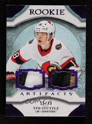 2020-21 Upper Deck Artifacts Material Purple 15/49 Tim Stutzle #I RC 13dl