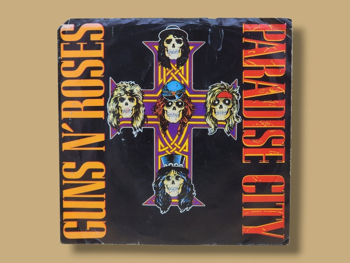 Vintage 1989 Guns N' Roses Paradise City .45 rpm Record (1st Print