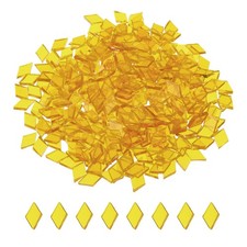 200g Mosaic Tiles Rhombus Shape Glass Mosaic Tiles Transparent Yellow