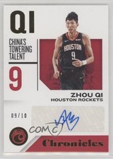 2018-19 Panini Chronicles Signatures Gold 9/10 Zhou Qi #CS-ZQ Auto 6m7