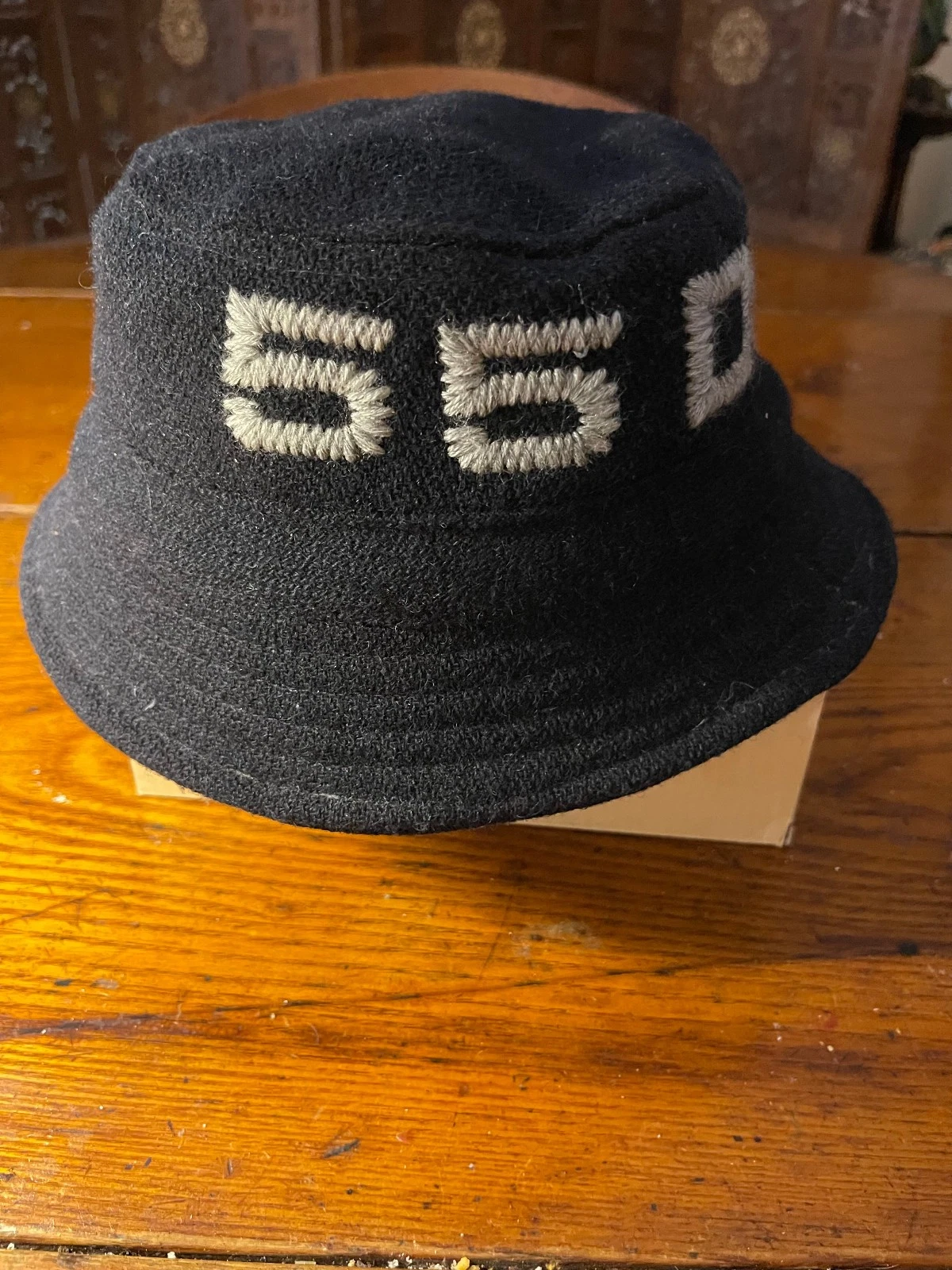 RARE Diesel 55 DSL Navy Blue Wool Bucket Hat Vintage 1994