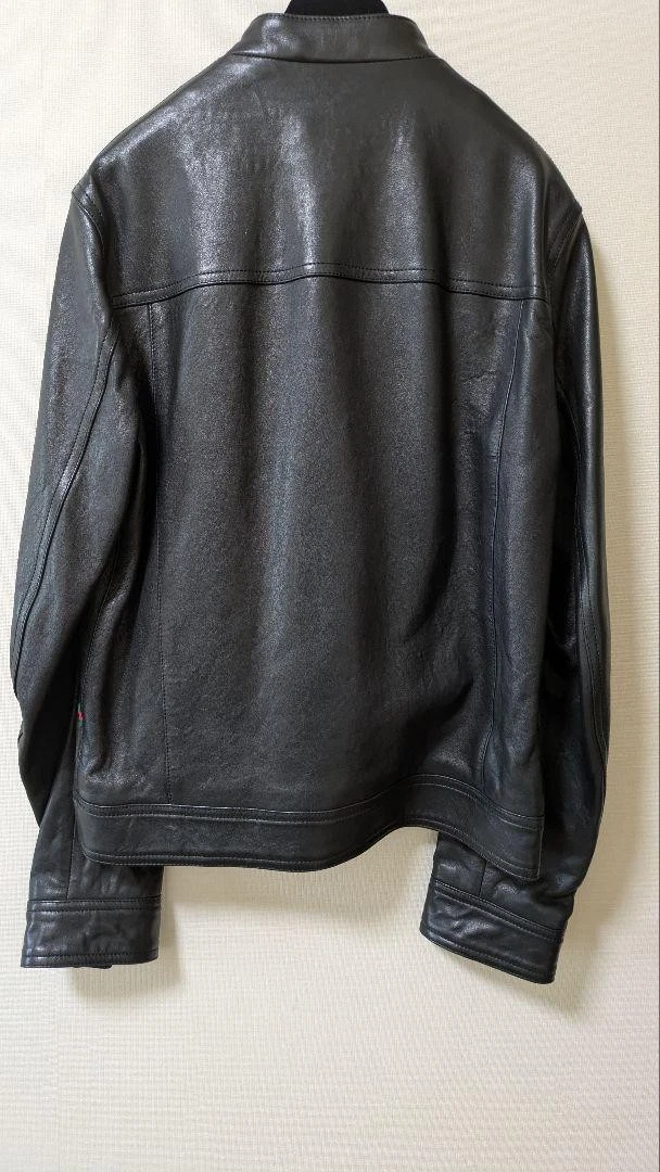 GUCCI taglia M giacca pilota singolo nero pelle di agnello 46