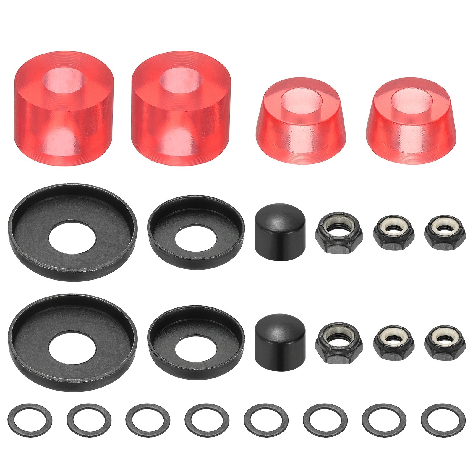 Bushings, Skateboard Truck Rebuild - 92a & Pu & Clear Red
