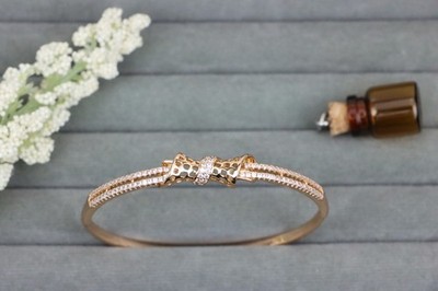 with Sparkling Bow Design, XPBL0574 Rose Gold Bangle