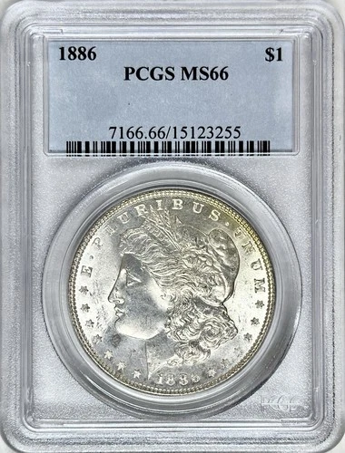 1886 MORGAN SILVER DOLLAR PCGS MS66