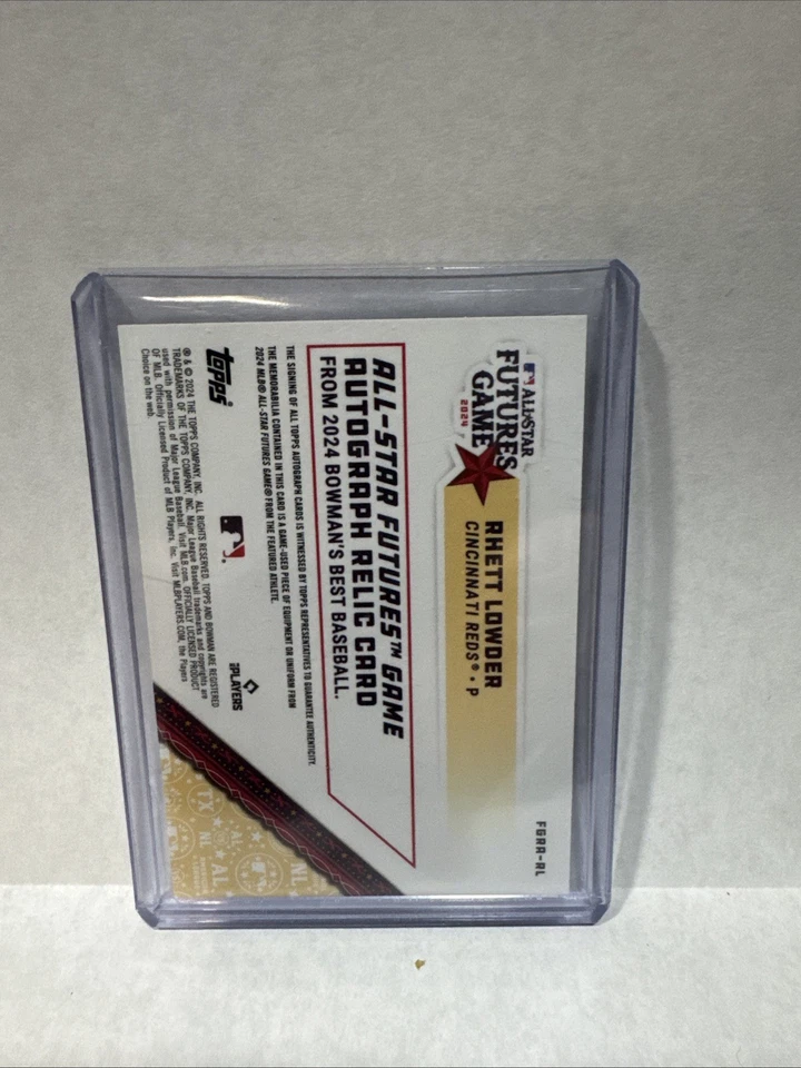 2024 Bowman's Best 2024 Mlb All-Star Futures Game Relic Autographs Rhett Lowder - Image 2 of 2