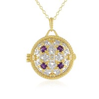 Cavill Amethyst Halskette 925 Silber 0,72Ct Rund AnhäNger Damen Schmuck