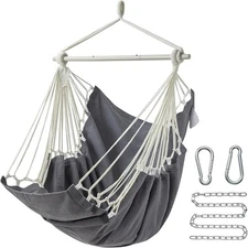 Hanging Hammock Chair Swing MAX 500 lbs Outdoor Hanging Chair with Footrest Indo
