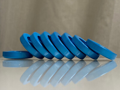 Lot De 8 Boutons Vintage En Plastique Bleu - Diamètre 21.5 Mm, Ronds | Pour Manteau, Tricot, Couture