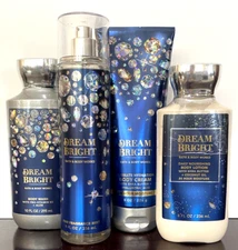 Bath & Body Works Lot Of 4 DREAM BRIGHT Shower Gel/Lotion/Mist/Body Cream XMAS