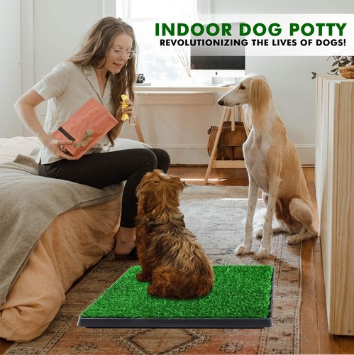 Indoor Dog Pet Potty Zoom Training Portable Grass Mat Toilet Large Loo Pad Tray - Picture 2 of 14
