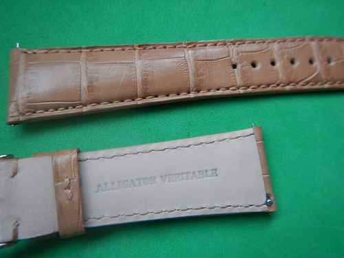 22 mm BRACELET ALLIGATOR VÉRITABLE HAVANE ATTACHES RAPIDES 18 mm A LA BOUCLE - Imagen 7 de 15