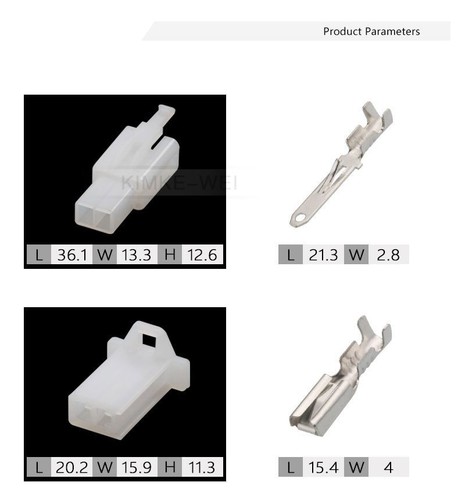 2 Pin/Way 2.8mm Electrical Connector Plug Kit For Motorbike Motorcycle Car Auto - Picture 2 of 4