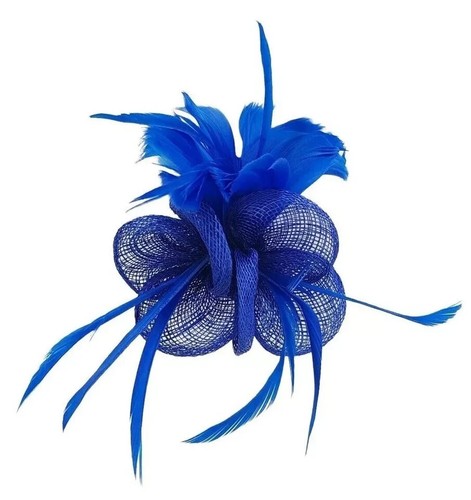 Small Flower Feather Wedding Hat Fascinator Brooch Clip Prom Party Royal Ascot - Picture 3 of 18