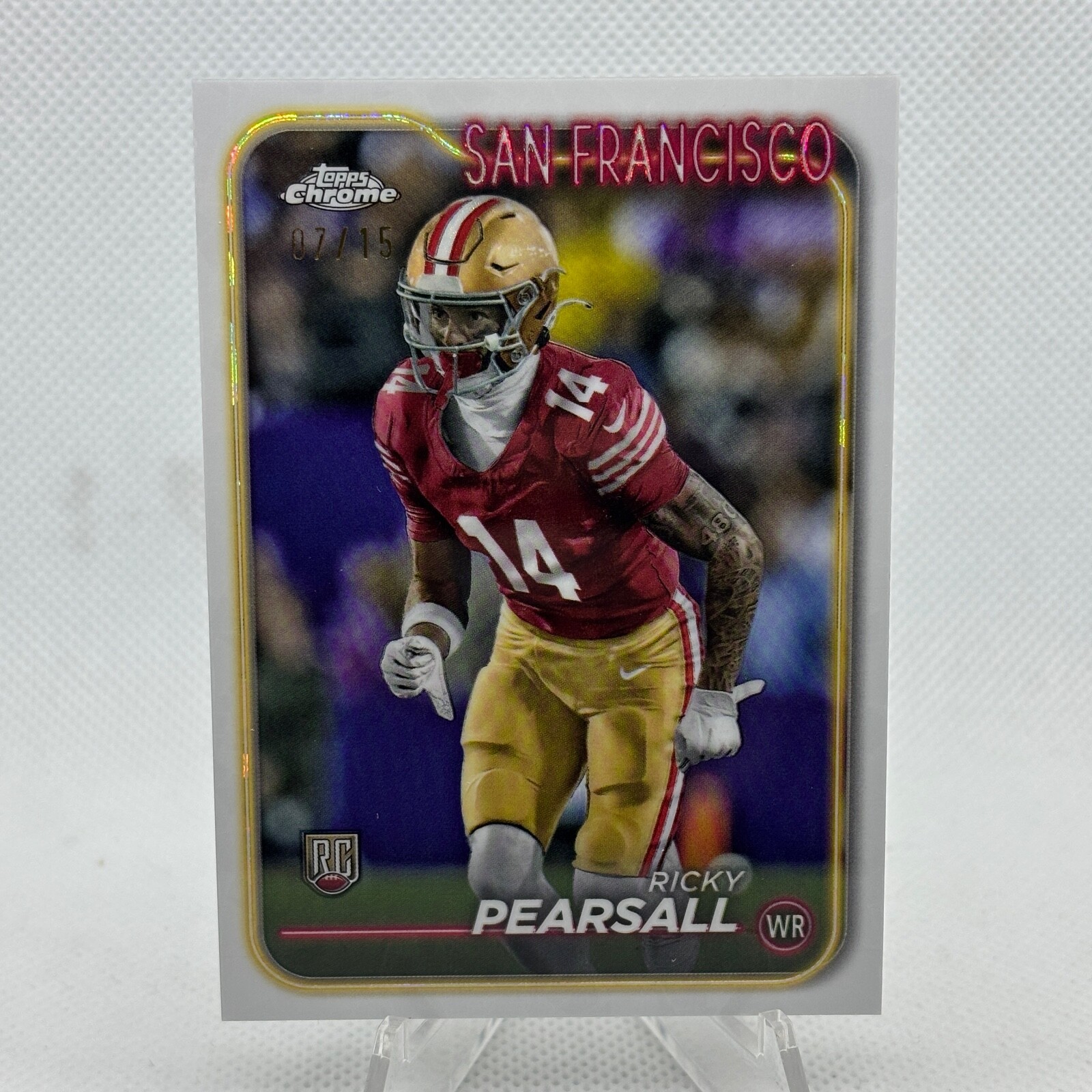 2024 Topps Chrome  Ricky Pearsall White Sapphire /15 RC SSP