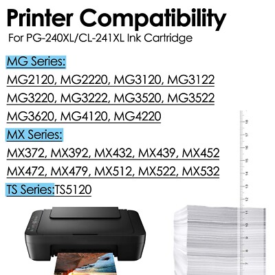 2PK PG-240XL 1PK CL-241XL Ink Cartridge For Canon PIXMA MG3222 - Foto 3