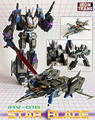 New IronTrans IR-V01B Star Blade G1 Star Saber Black Version Transforms Toy