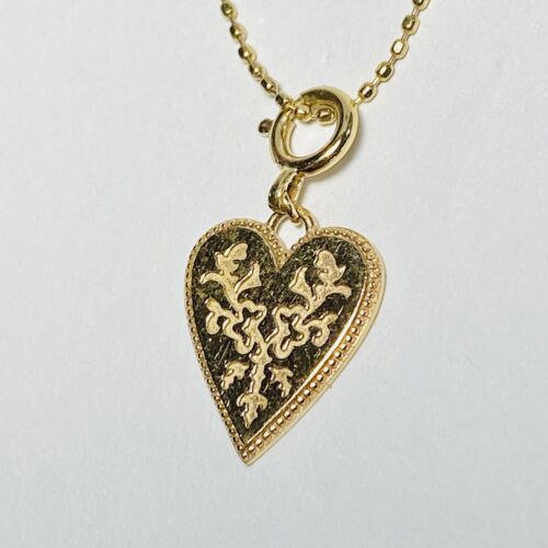 Agete Japón 10K Oro Amarillo Corazón Colgante 16.75" Cuentas Cadena Collar 2.1g - Imagen 3 de 11